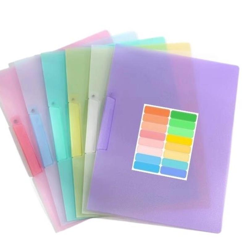 6Pcs File Sleeves Water Resistant Document Protector Folder with Rotating Clip Presentation Folder for Office 9x12Inch