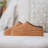 BEARPAW Martis Толстые Натуральные Пушистые Кофейные Шлепанцы, Подошва, Водоотталкивающие, Устойчивые к Пятнам, Кожаные, Теплые, (Ледяной монолит, 22,0 см)