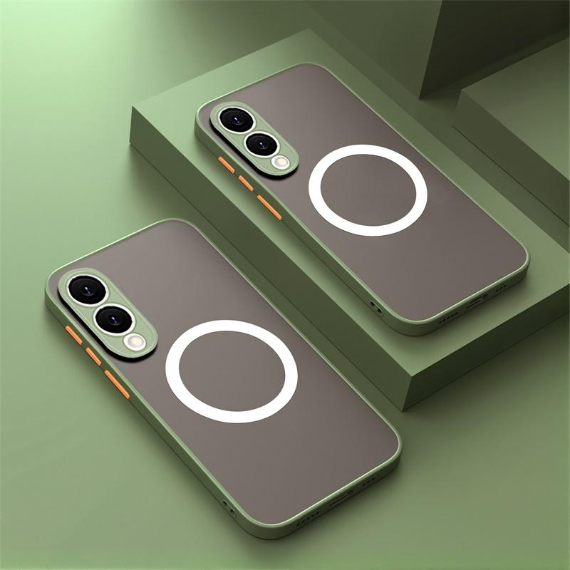 Матовый Магнитный Чехол Для Samsung Galaxy S25 Edge S24 Ultra S23+ S22 S21 FE A56 A55 A54 A36 A35 A34 A16 A15 5G Полупрозрачная Крышка