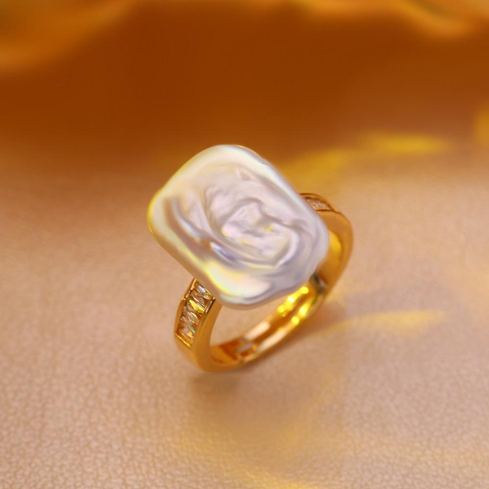 SENIKO 12-16 мм кольца с натуральным пресноводным жемчугом для женщин, модное женское кольцо с кубическим цирконием и цирконием, ювелирные изделия с жемчугом, регулируемое кольцо