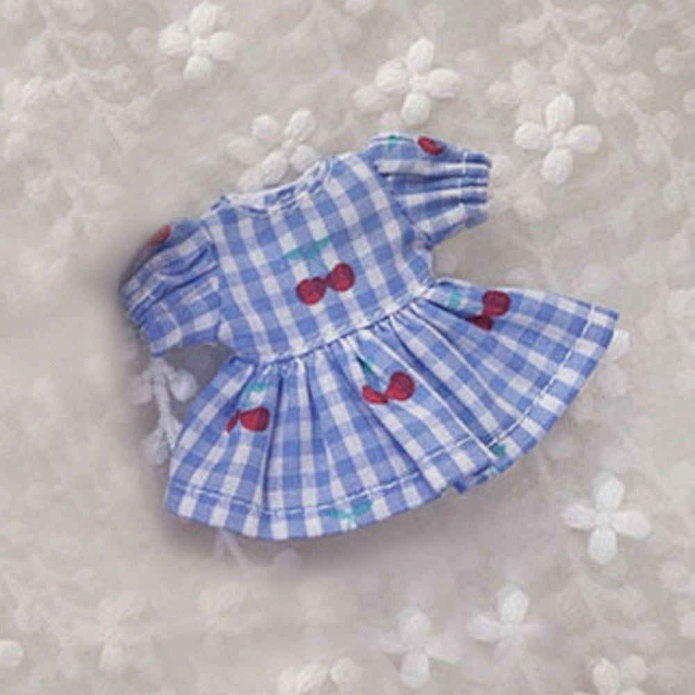 Для кукол 1/11OB11 Кукольная юбка Одежда Ручная работа Платья с принтом Наряды с коротким рукавом Кукольный топ