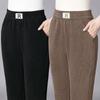 Women's High-Waisted Corduroy Carrot Pants: Fleece-Lined, Casual Straight-Leg for Autumn & Winter