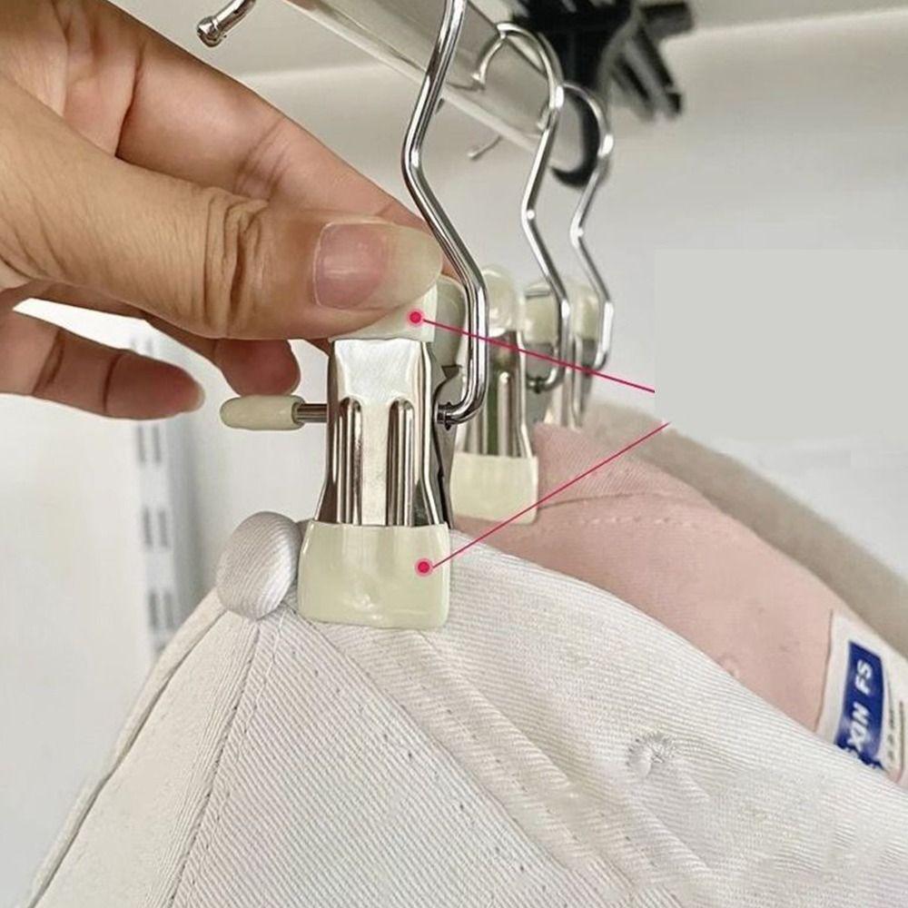 1/5/10PCS Windproof Stainless Steel Pants Clip with Hook Home Storage Rack for Household