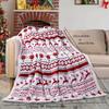GUOYU Blanket 1pc Christmas Blanket French Style Reindeer Snowflake 3D Print Lamb Fleece Blanket Machine Washable Birthday Gift Bedroom Decor