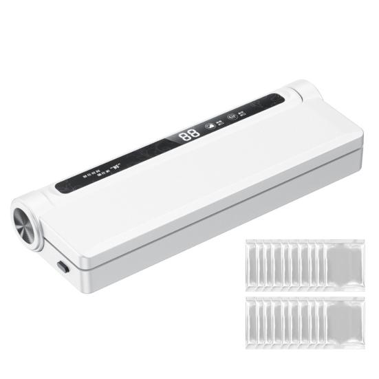 Пищевой вакуумный упаковщик с вакуумными пакетами, цифровой дисплей, сила всасывания 60 кПа, простой в использовании, сухой и влажный, вакуумный упаковщик двойного назначения