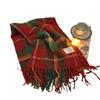 2024 Red Plaid New Year Scarf: High-End Christmas Style, Warm Retro Shawl Neck Warmer for Women and Students