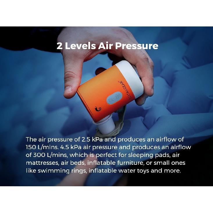 FLEXTAIL Portable Air Pump, Electric Inflator with Camping Light and EPS Function, Ideal for Sleeping Pads, Air Bed, Vacuum Bags