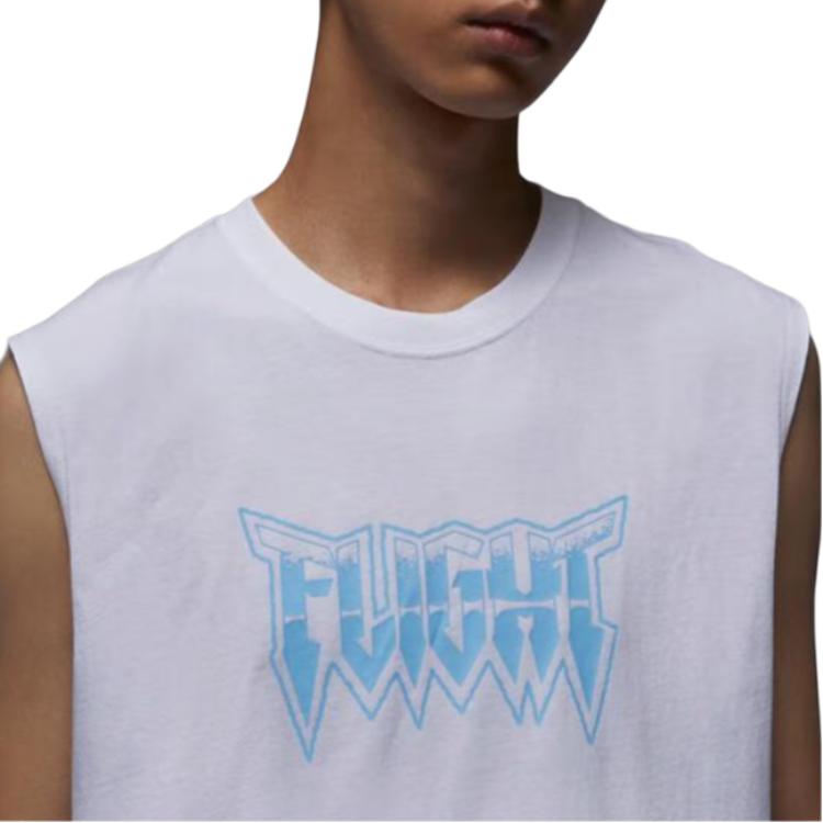 Jordan Спорт Dri-FIT Круглый вырез Быстросохнущий Модный Мягкий Жилет без рукавов Мужские Топы Белый FN6022-100
