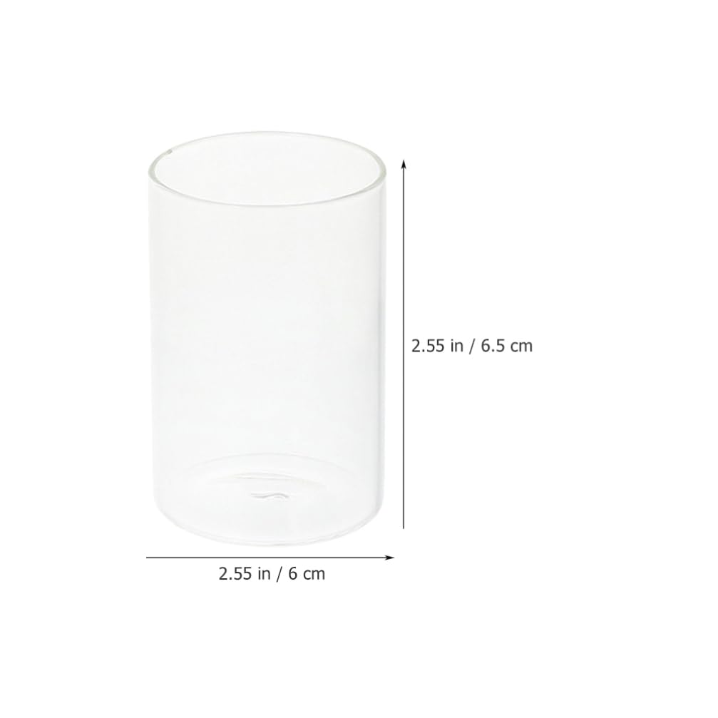 Luxshiny 3-Piece Glass Candle Holder - 6.5cm Clear Cylinder Candle Cups for Pillar Candles, Wedding Centerpieces & Home Decor (Clear)