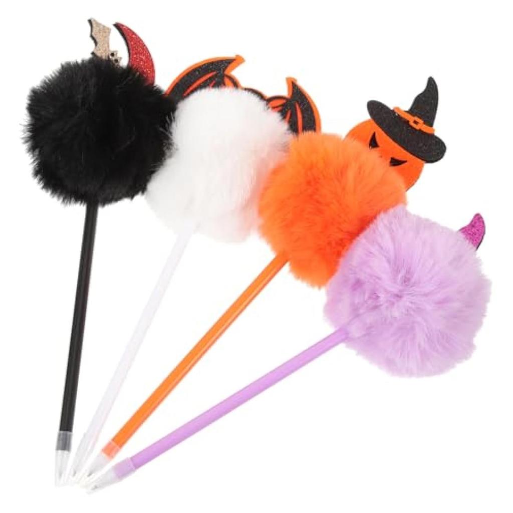 Хэллоуин Плюшевая Шариковая Ручка Милая Ручка Шариковая Тыква на Хэллоуин Креативной Формы Шариковая Ручка Детские Канцелярские Товары 2мл