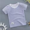 Children's Cotton Short-sleeved T-shirt Baby Boys and Girls Half-sleeved 0-6 Years Old Striped