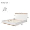 Lit suspendu - MUVOE - 205x144x90.5 cm - Bois - 2 places - Blanc alpin et chêne clair