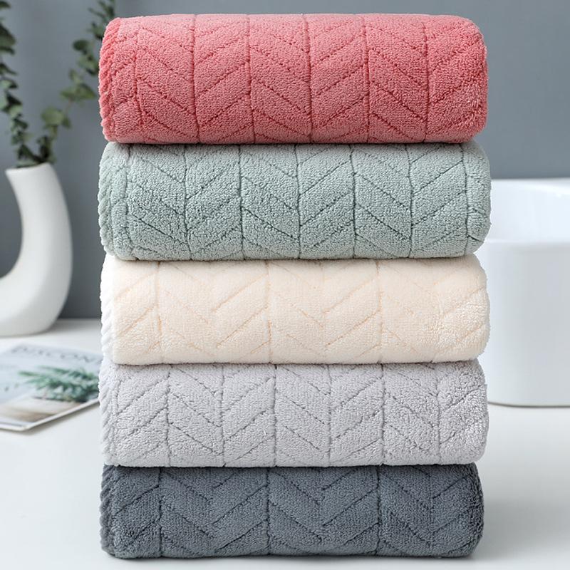 Thickened Coral Velvet Cotton Bath Towel Increases Water Absorption Adult Bath Towel Soft Affinity Household Quick-drying