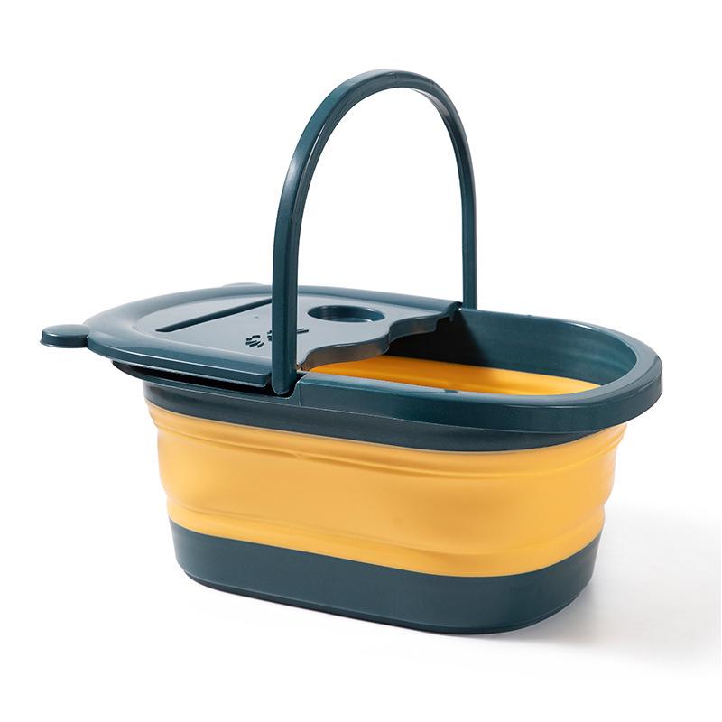 Компактная складная ванночка для ног с крышкой - Глубокий массаж, ведро для замачивания ног для взрослых