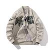 Japanese Style Bomber Jacket Men Thin Casual Outerwear With Embroidery Patch Detail