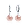 E483 10mm Peach Pearl Austrian One-Touch Earrings