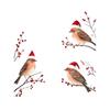 Merry Christmas Theme Festival Party Sticker Red Berry Branches Decorative  Glass Decoration