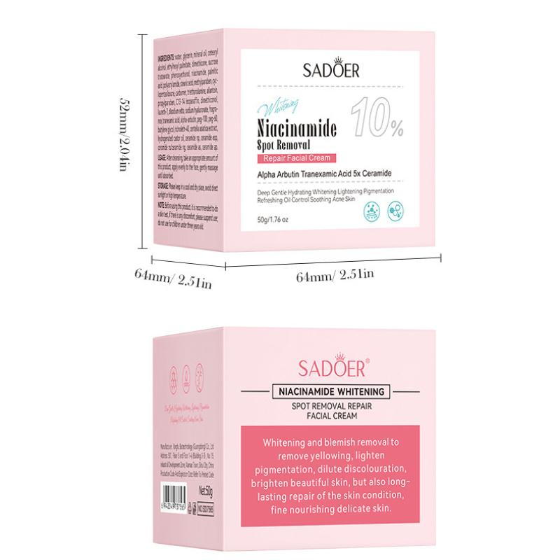 Крем для отбеливания и удаления веснушек с ниацинамидом SADOER Brightening Skin Repair Cream