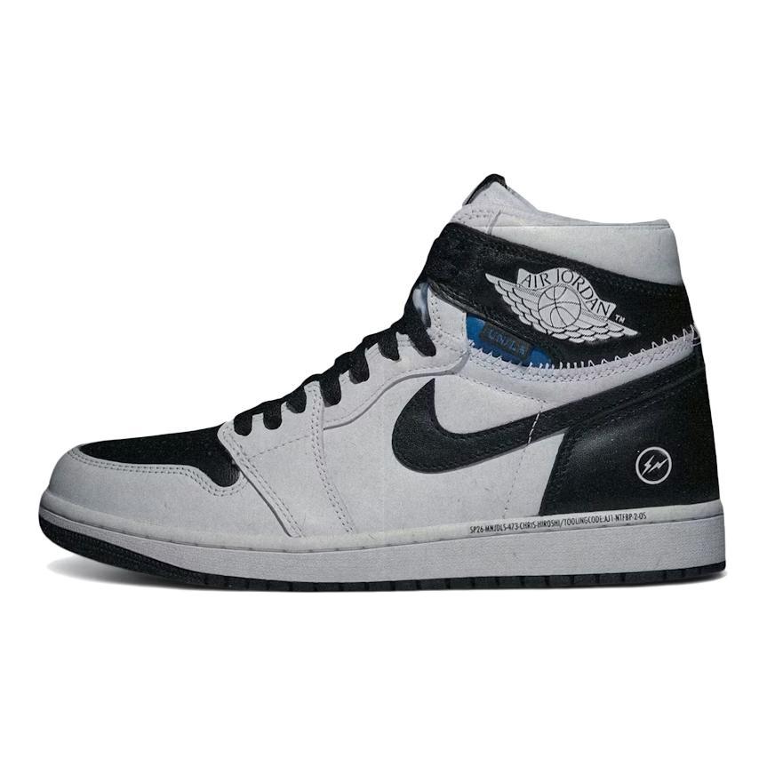 Union x Jordan Air Jordan 1 Нескользящие Устойчивые к истиранию Высокие Винтажные Баскетбольные Кроссовки Унисекс Черно-белые II7282-100