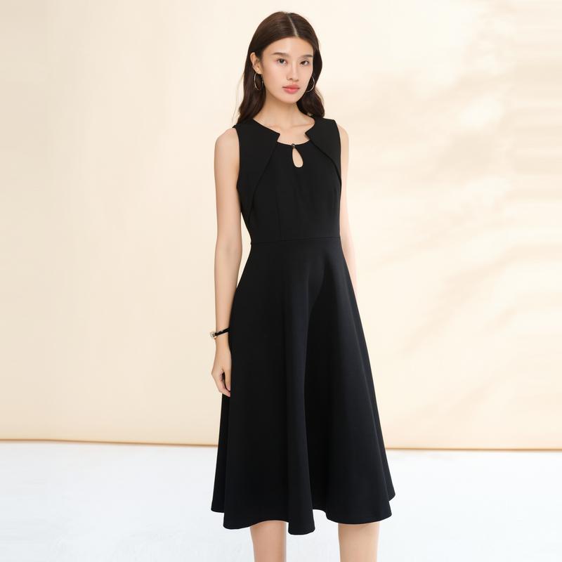 Velwin Spring New Versatile Elegant Fashion Style Sleeveless Long Dress for Women