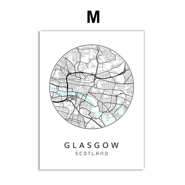 Скандинавский минималистичный холст, картина с картой мира, плакат, Бостен Лэндон, Нью-Йорк, настенное искусство, украшение для дома, комнаты, цитаты, без рамки