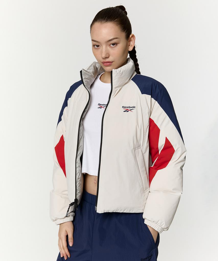 Reebok Векторная двусторонняя укороченная пуховая куртка (W) - бежевый