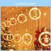 Christmas Led String Lights With Snowman And Tree Hangings For Indoor Festive Decor