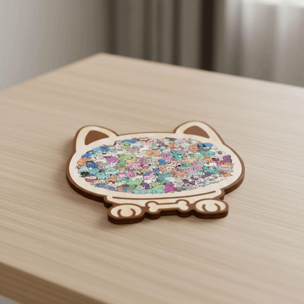 Animal Shape Dog Shaped Puzzle Thinking Training Children's Puzzle Puppies Wooden Puzzle  Kids Toy