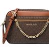Michael Kors Mk Jet Set Сумка-камера с монограммой и цепочкой из ПВХ и кожи Женская сумка через плечо Карамельный Желудь 35S1GTTC9B-BROWN