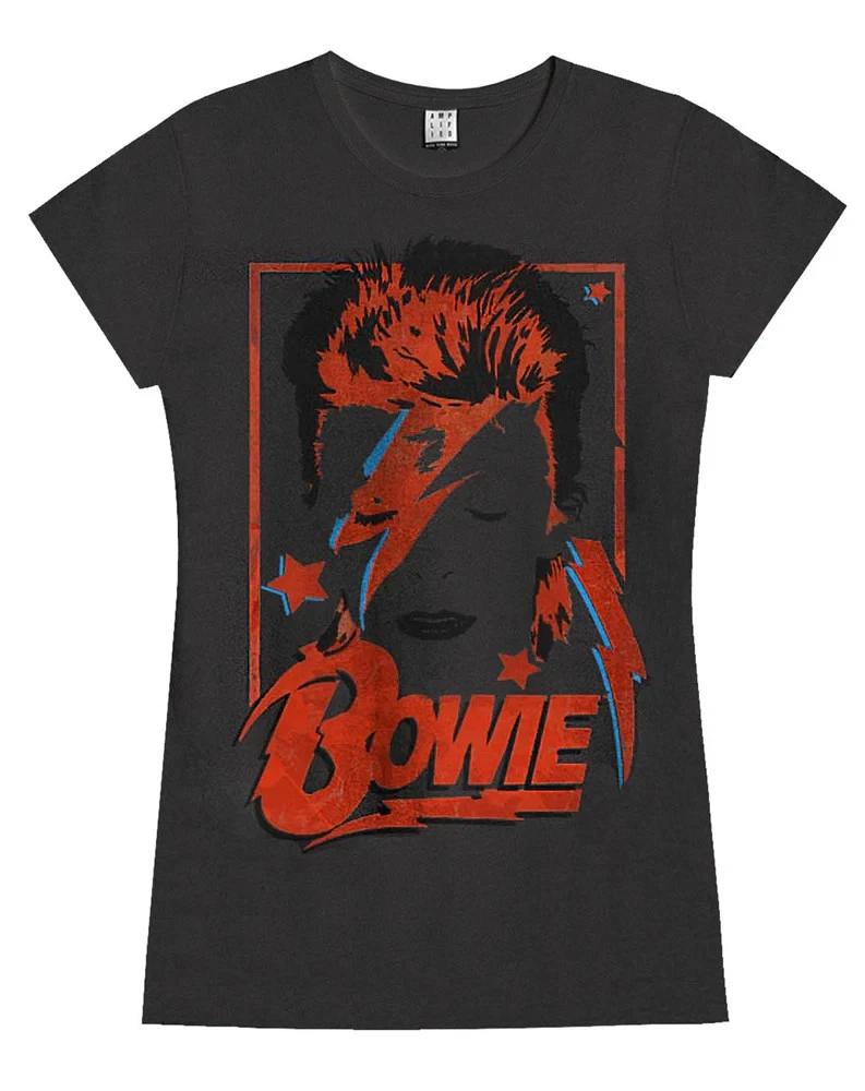 Футболка с принтом David Bowie Aladdin Sane для женщин, угольно-серая, футболка David Bowie