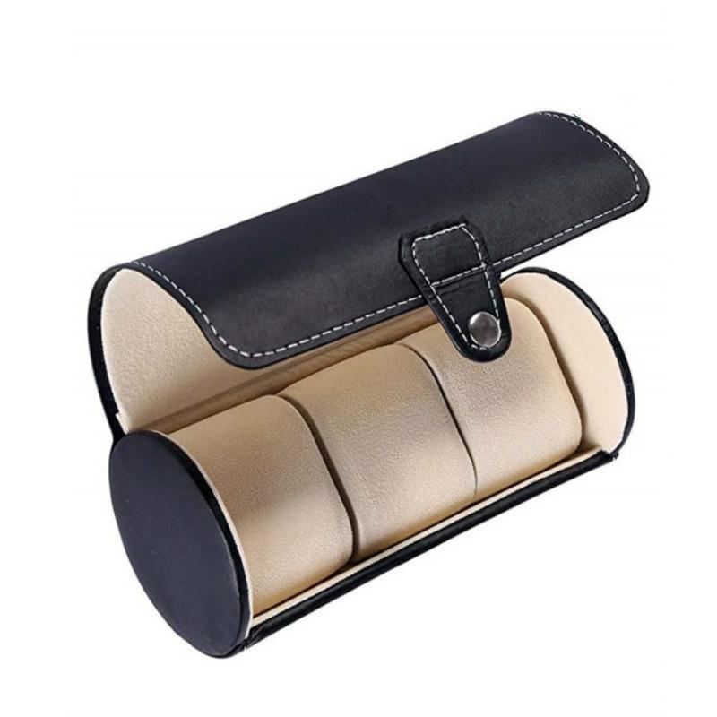 Коробка для часов из искусственной кожи с 3 сетками, высококачественная упаковочная коробка для хранения ювелирных часов