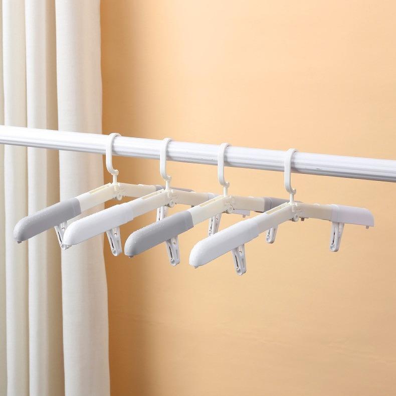 1PC Travel Portable Clothes Hanger Space Save Folding Plastic Clothes Rack Pants Socks Hook Multi-function Wardrobe Organizer