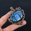 Double Tree Of Life Labradorite Gemstone Handmade Copper Wire Wrap Jewelry Amazing Pendant