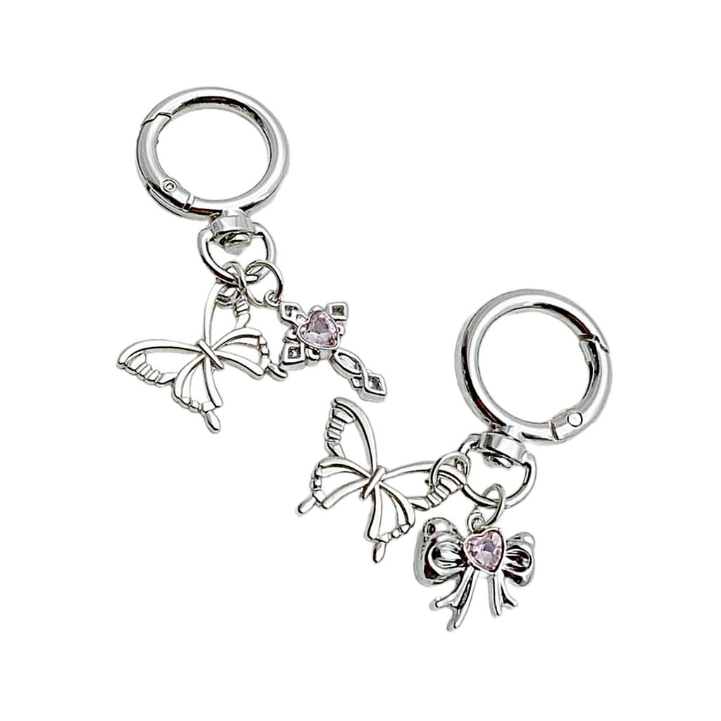 Elegant Butterfly Bows Shaped Keyring Versatile Fashion Accessory for Women Bag Pendant Phone Charm and Keychain