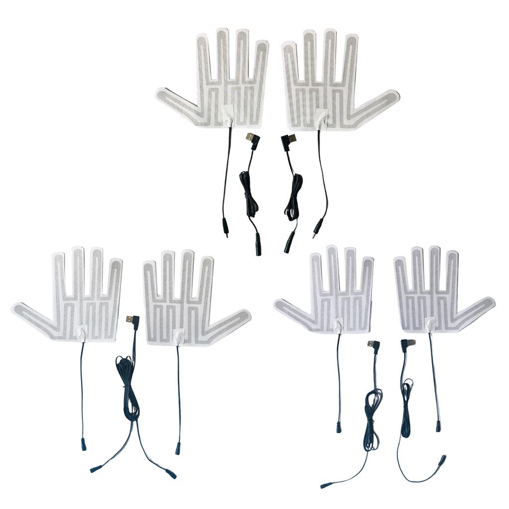 5V USB Heated Gloves Pad 5 Finger Type Electric Gloves Heating Film Pads Rechargeable Hand Heater