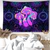 Фиолетовый геометрический грибной гобелен, подвесной абстрактное искусство, хиппи Тапиз, колдовство, таинственный домашний декор для гостиной