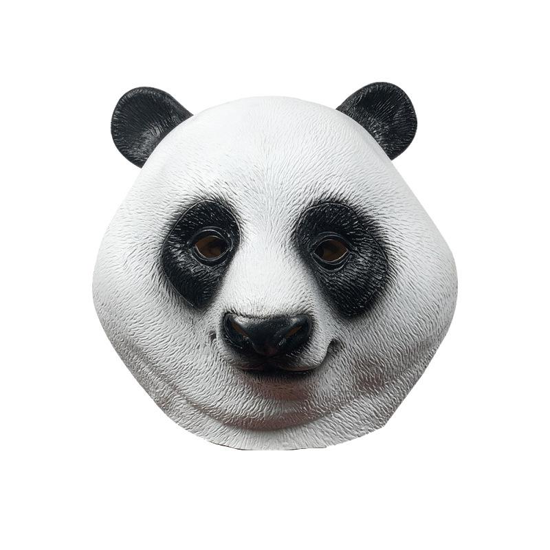 Cute Giant Panda Headgear Animal Mask Masquerade Funny Latex Headdress Halloween Party Performance Props