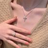 French Medieval Style Arrow-shaped Iris Brushed Necklace Light Luxury Zircon Exquisite Pendant Versatile Collarbone Chain Necklace Women