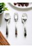 Silver Salad, Pasta and Cake Serving Tongs, Stainless Steel Dining Tongs Set
