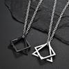 Men Necklace Contrast Color Triangle Shape Hip-hop Style Retro Men Pendant for Daily Wear