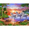 5d Full Round Diamond Painting Animal Horse Rhinestone Kit Diamond Embroidery Mosaic Handicraft For Home Decors  30x40cm/12x16inch