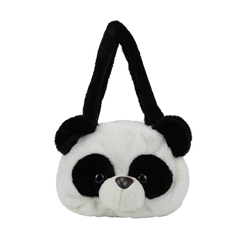 Модная плюшевая мультяшная сумка большой вместимости, милый ягодный медведь, ананас, щенок, белка, на плечо, сумка-тоут, панда