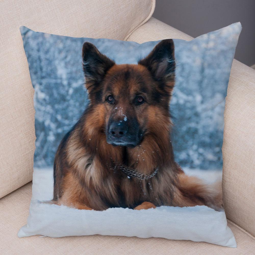Sofa Home Pillowcase German Shepherd  Decoration Pet Animal Cushion