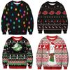 Мужской зимний рождественский свитер с красочным 3D принтом, вязаный круглый вырез, толстый, мягкий, теплый, с длинным рукавом, эластичный, антипиллинг, свитер для пар, новогодняя одежда