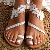 Летние сандалии для женщин, пляжные тапочки без шнуровки с открытым носком, женская обувь на плоской подошве без шнуровки