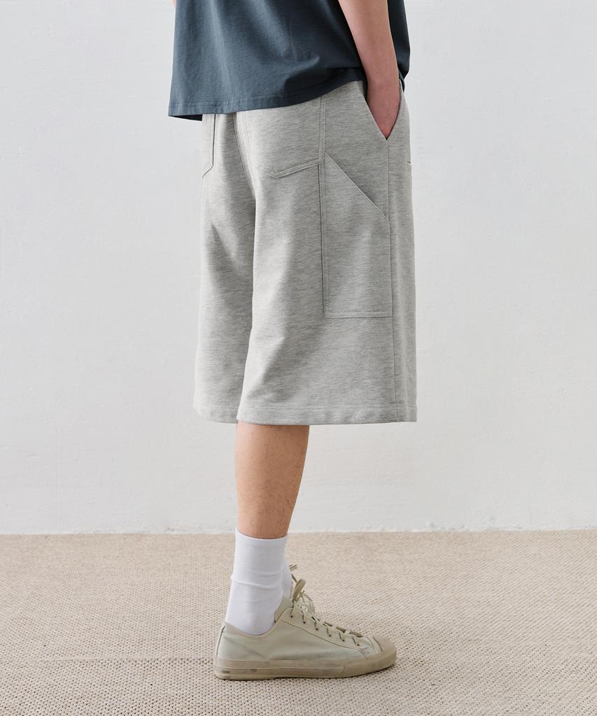 DRAW FIT Robust Long Bermuda Sweatpants [M.Grey]