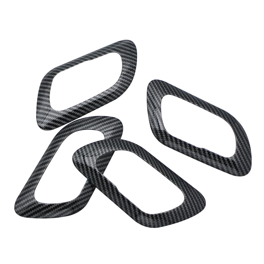 Car Inner Door Handle Cover Stickers for Peugeot 3008 2013 2014 2015 ABS Carbon Fiber Trim Sticker 4pcs/set Accessories