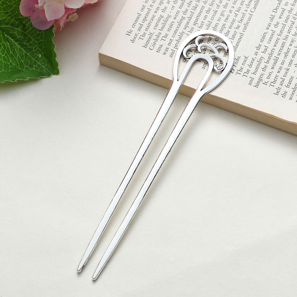 Styling Tools Hair Accessories Alloy U-shaped Hairpin Hairpin  Double Wavy Flower Metal Hair Stick