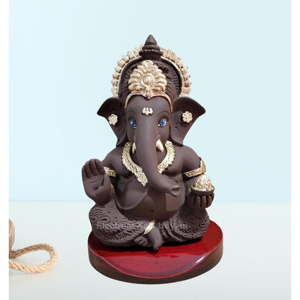 The Divine Aura of Ganesha Idol On MDF Base for Car Dashboard, Office Desk, and Festive Gifting