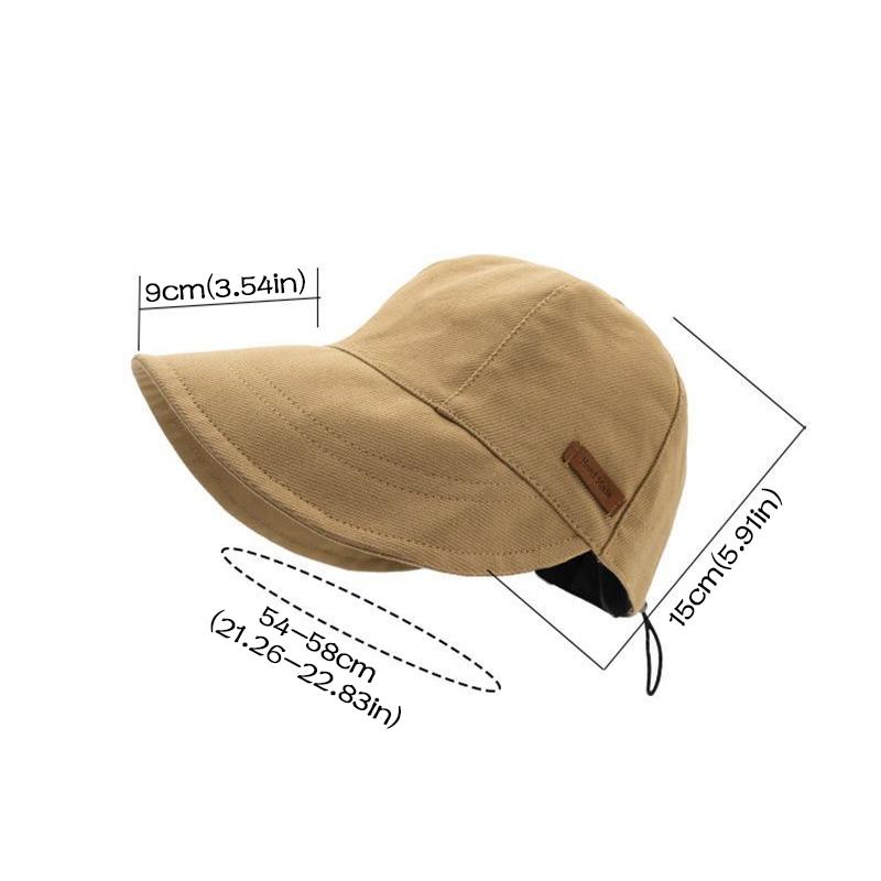 Women Solid Color Sunscreen Bucket Hat JK Korean Wide Brim Fisherman Hats For Lady Female New Drawstring Travel Golf Visors Cap